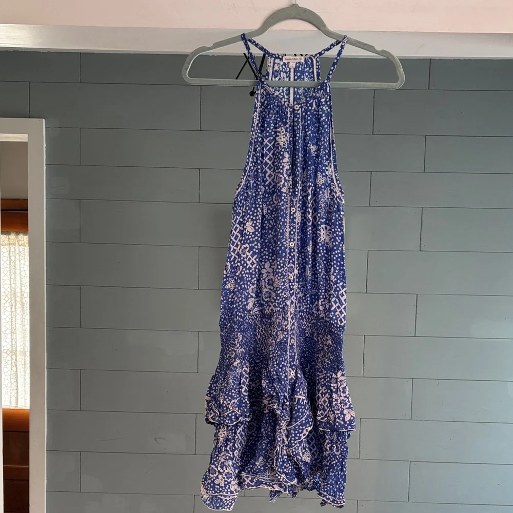 Poupette St. Barth Blue and‎ White Floral Dress